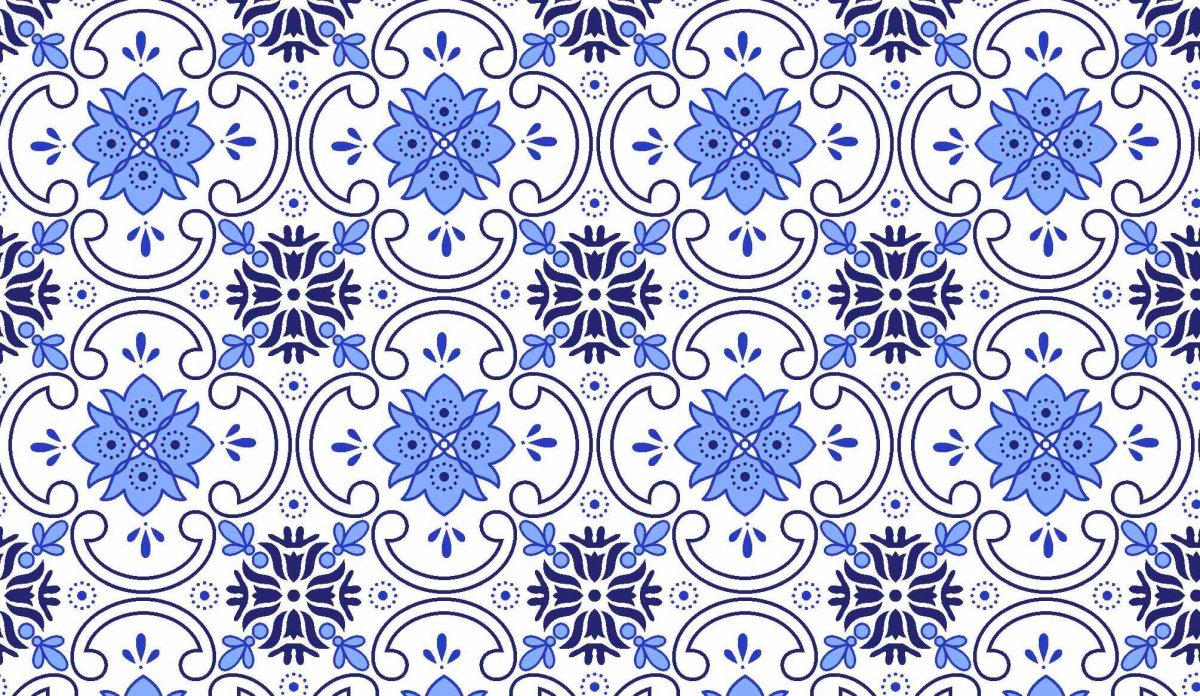 Плитка темно синяя напольная узор