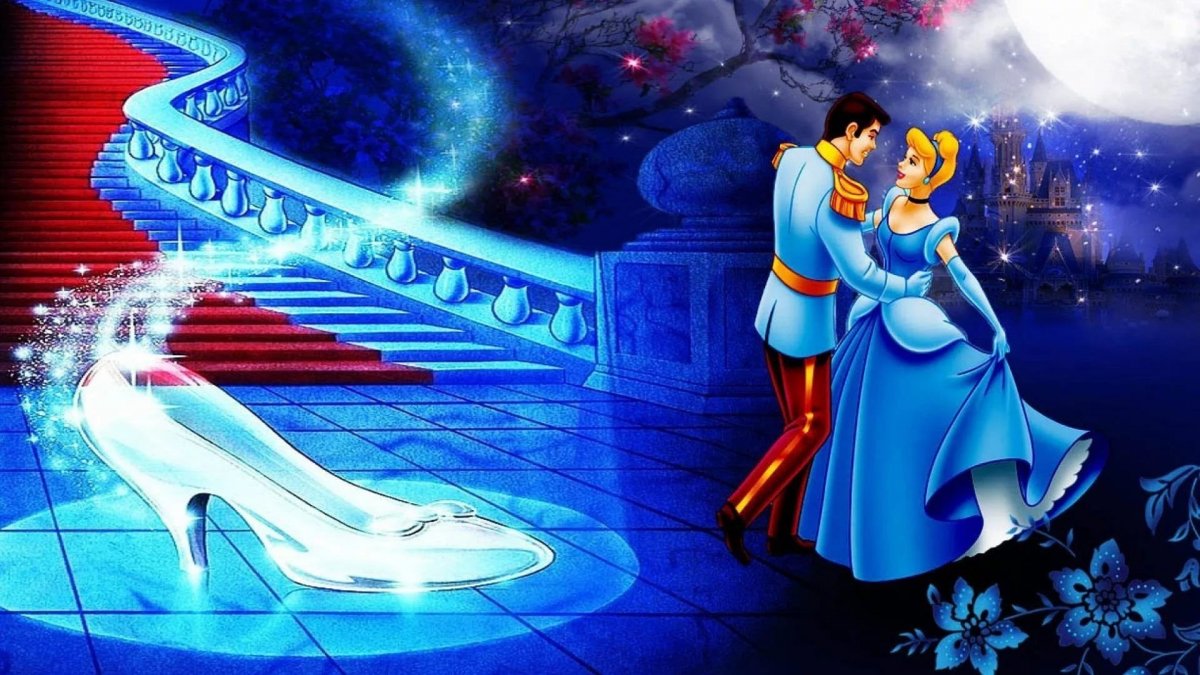 Cinderella at the ball cartoon wallpaper. 