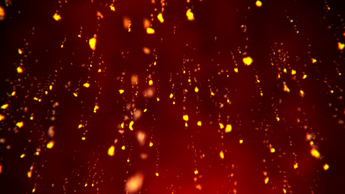 Частицы огня на черном фоне