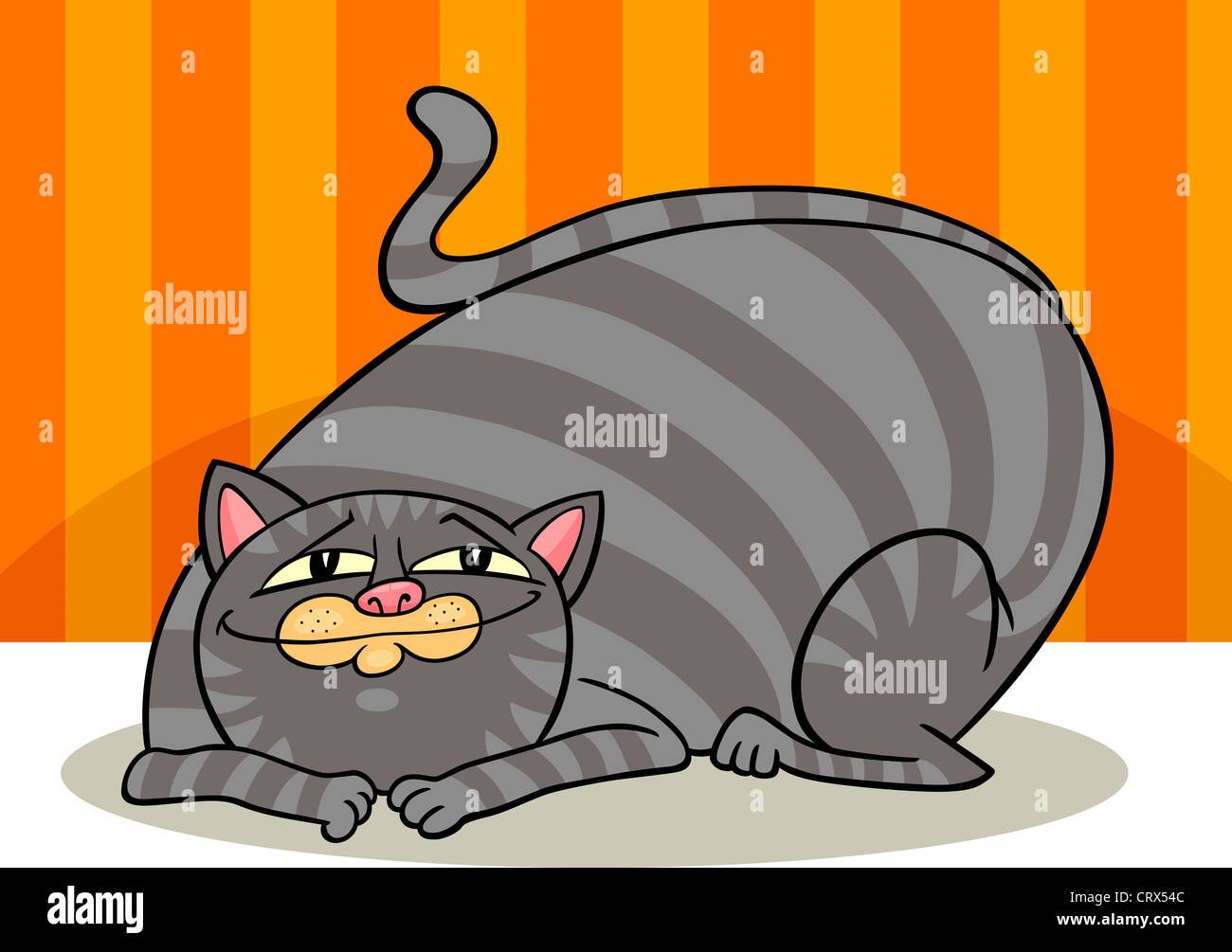 Толстый полосатый котик мультяшка