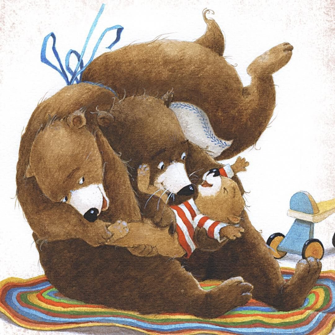 Медвежья семья иллюстрация