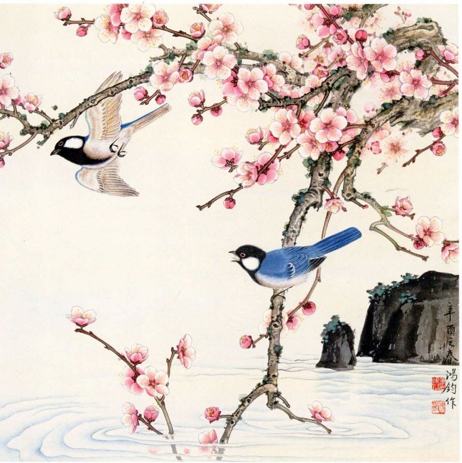 Китайская живопись птицы