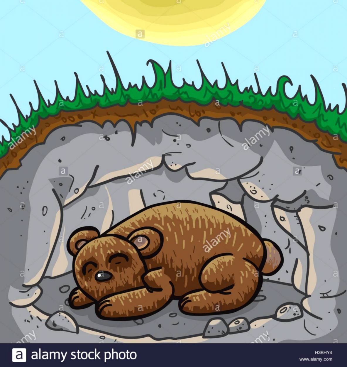 Берлога медведя. Медведь в берлоге рисунок. Берлога рисунок для детей.