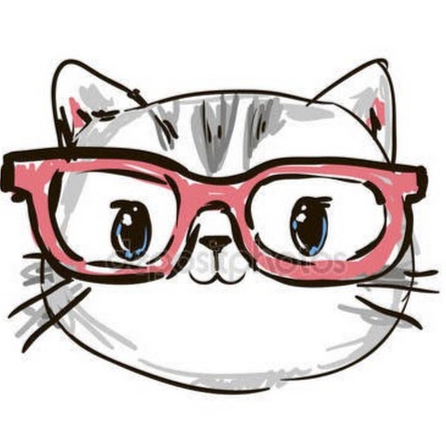 Кот в очках вектор