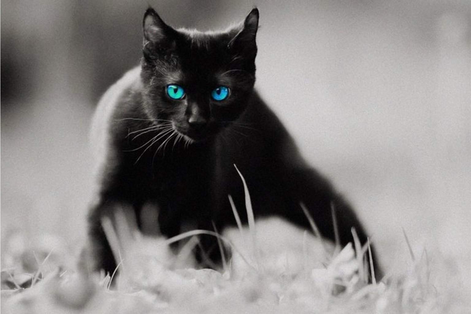 Черные кошки с голубыми глазами фото