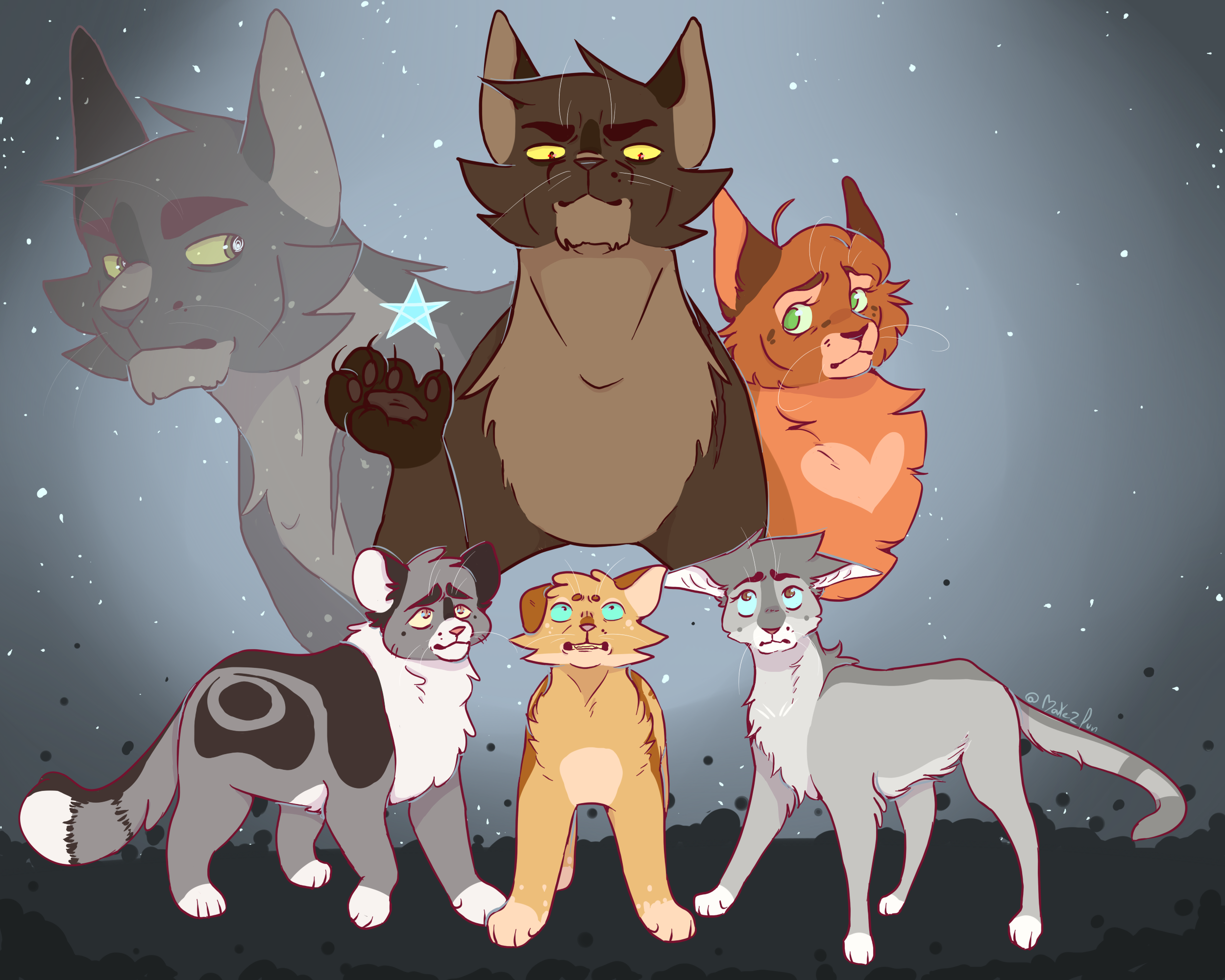 Коты воители аниме картинки синяя звезда