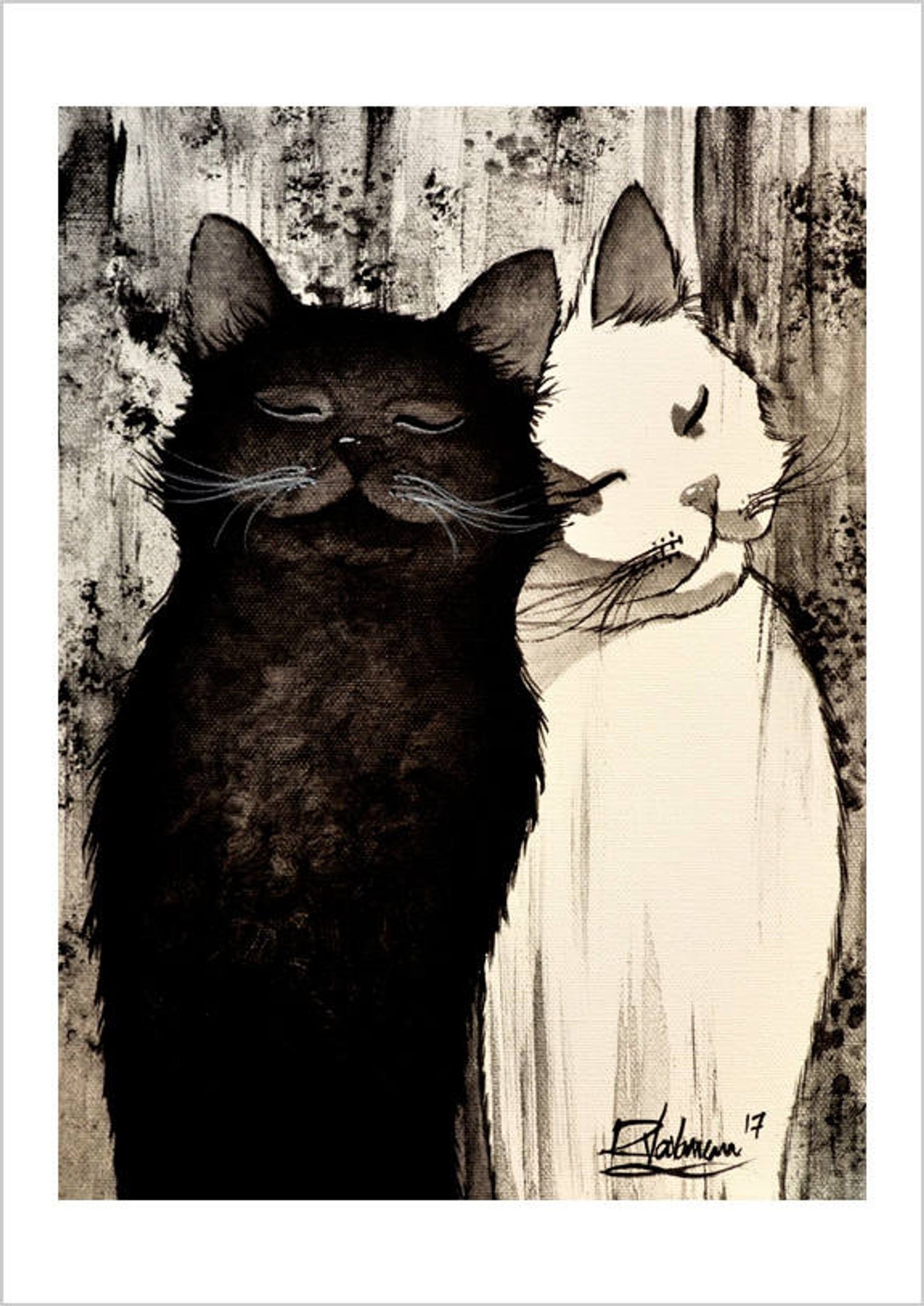 Кот и кошка арт