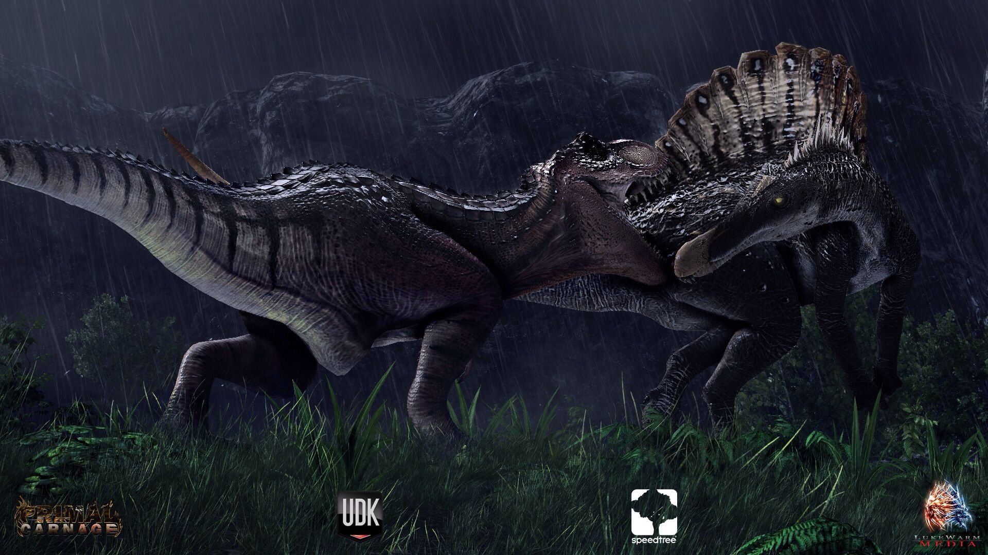 Спинозавр против тиранозавра