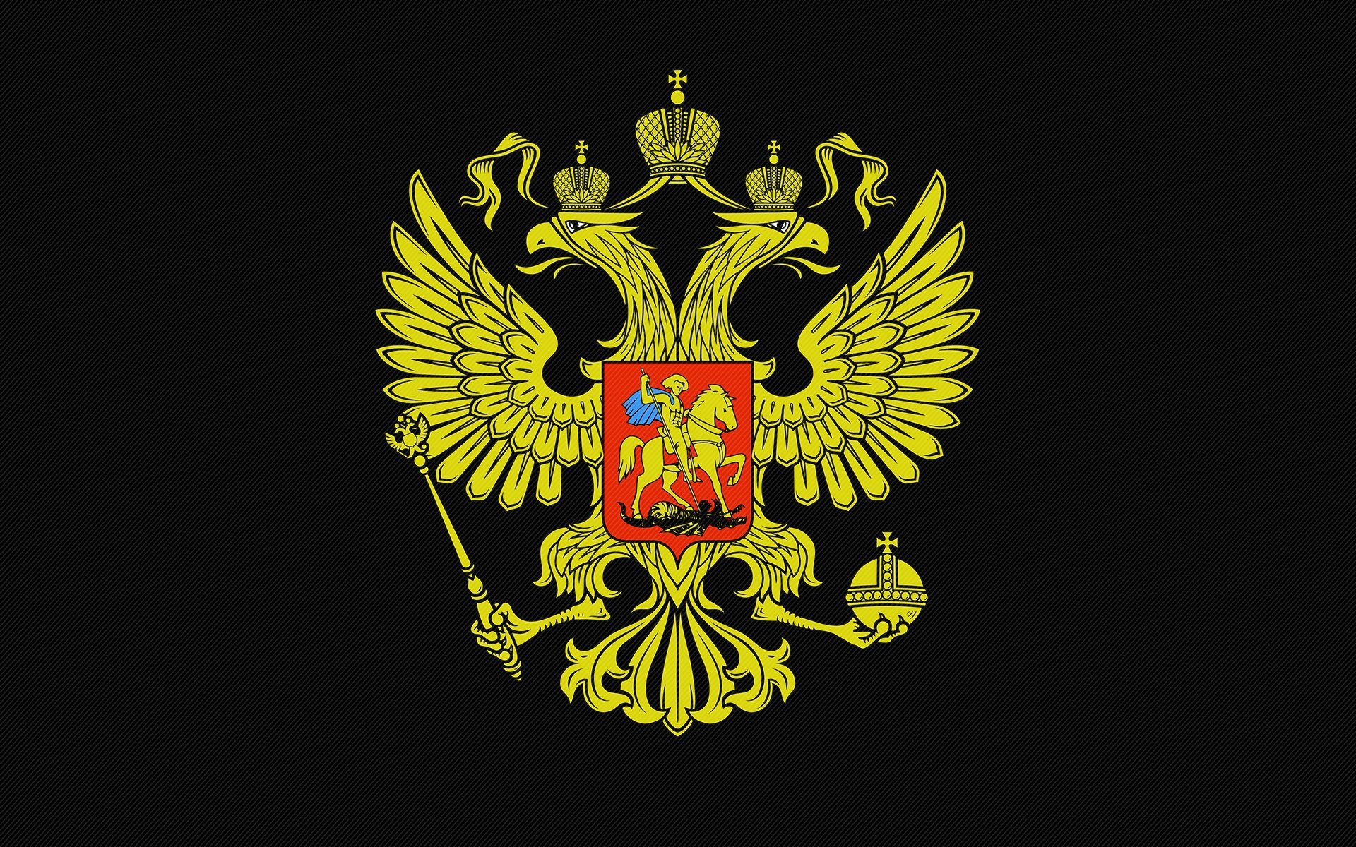 Герб России на черном фоне