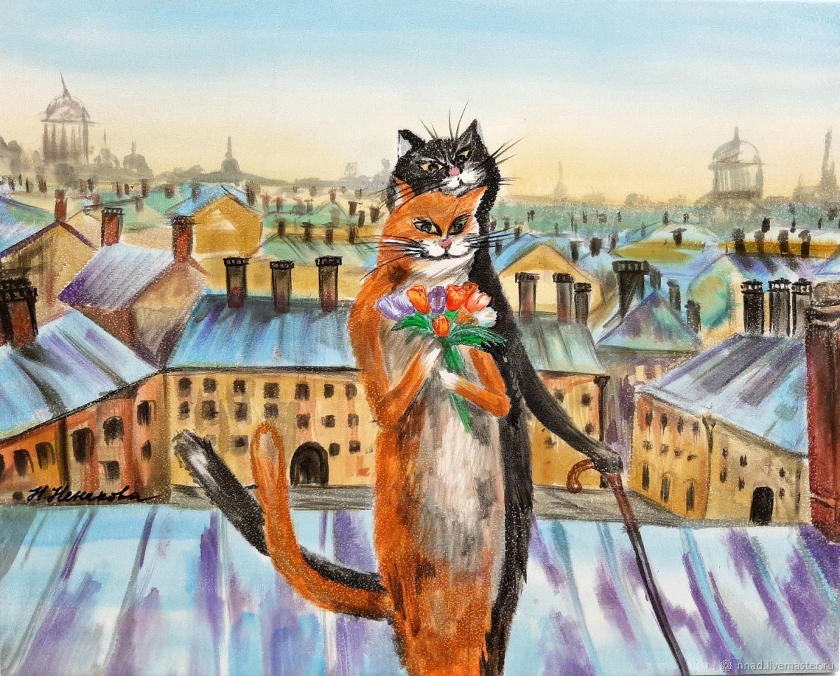 Коты Петербурга художник Владимир Румянцев