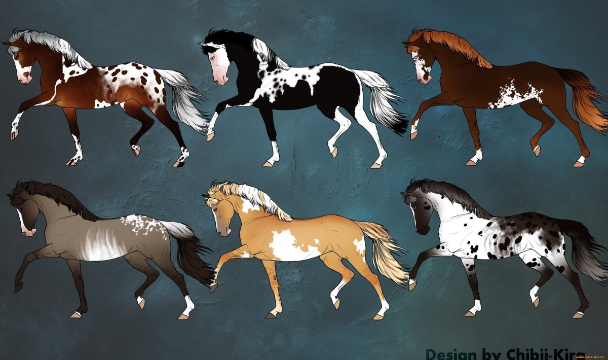 Пегая лошадь с белой гривой