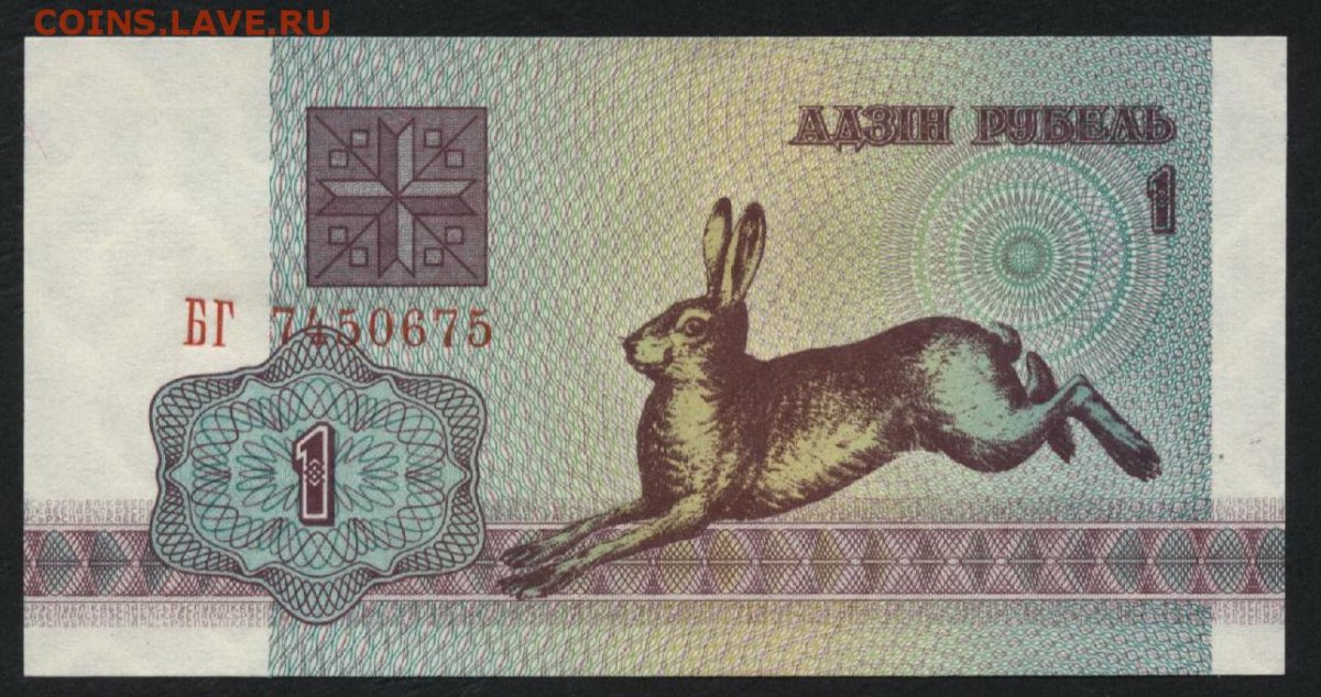 Деньги Белоруссии зайчики