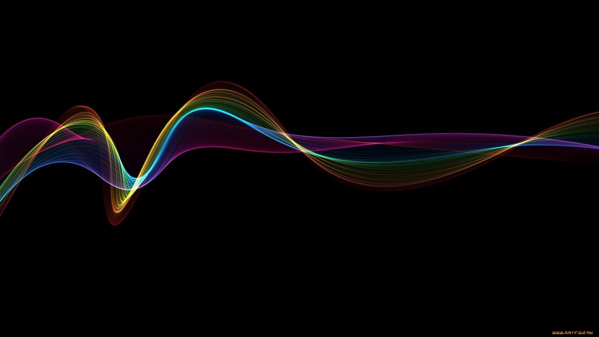 Разноцветные линии на черном фоне