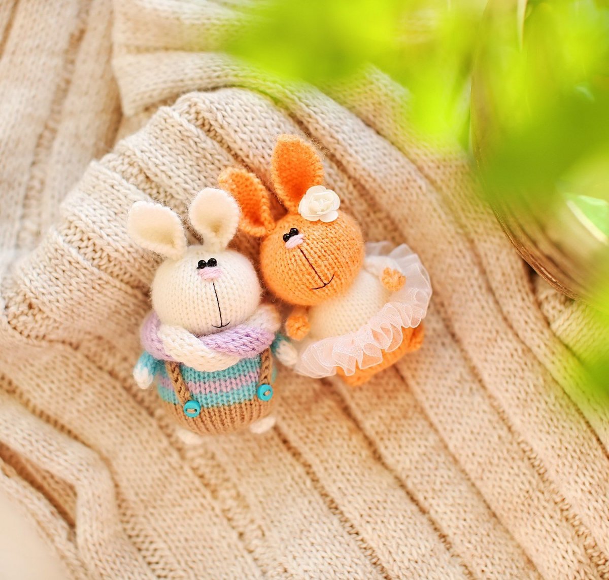 Рождественский кролик игрушка крючком