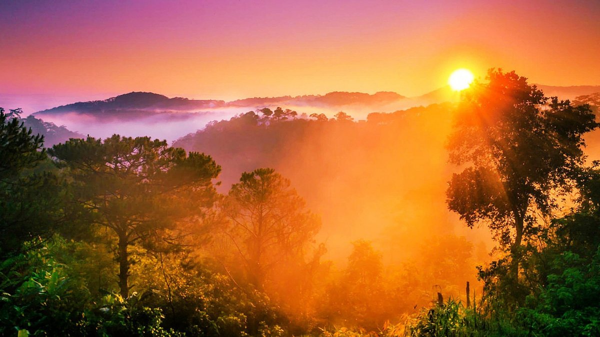 Красивый пейзаж рассвет