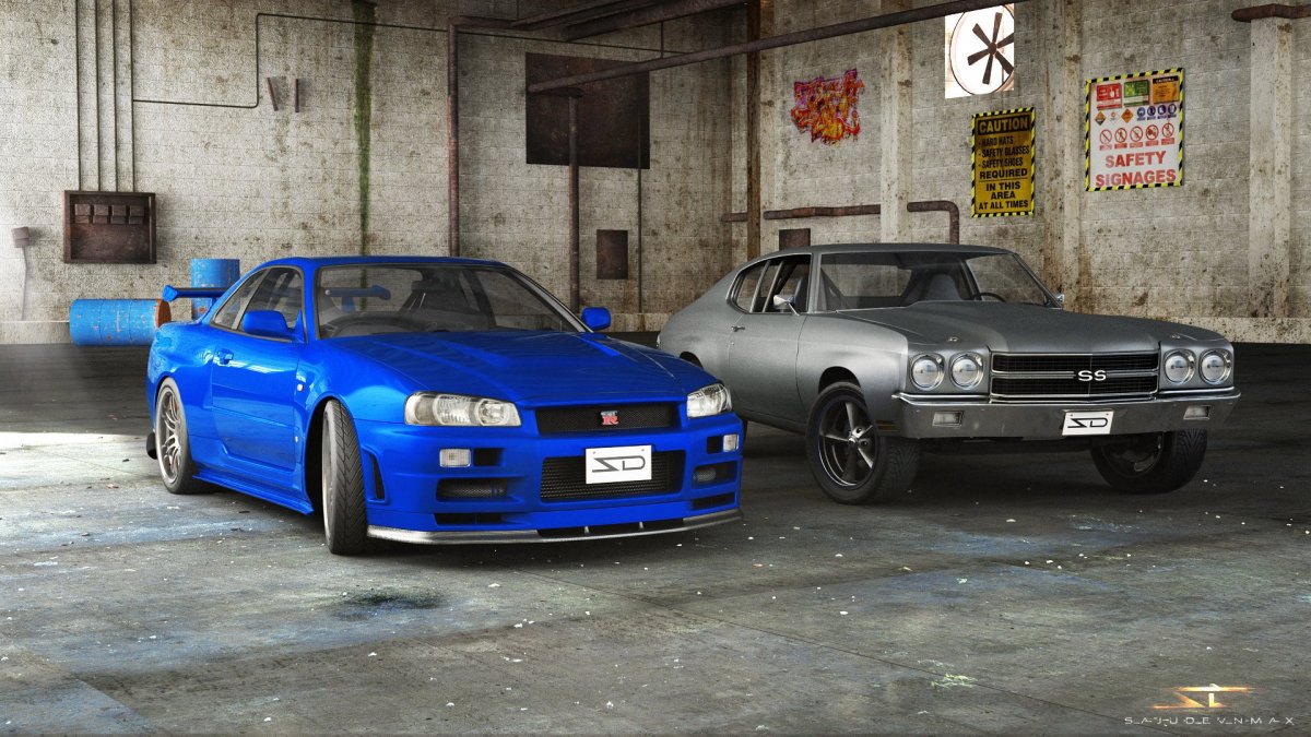 Nissan Skyline GTR 35 С неоном