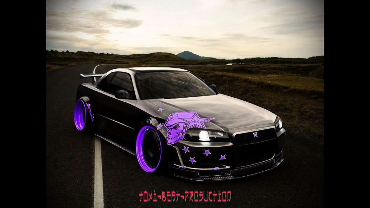 Машина на закате арт