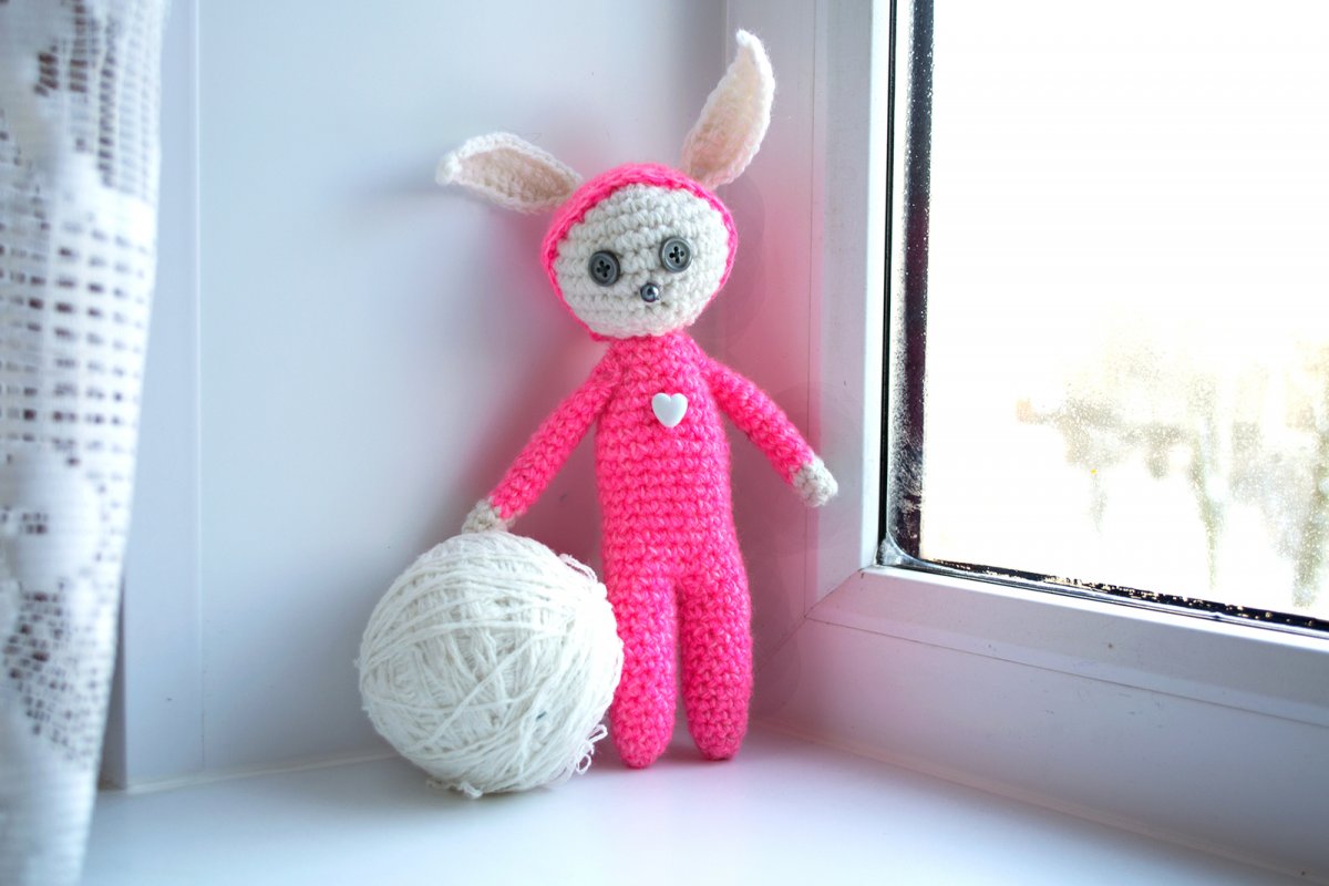 Зефирный Зайка амигуруми