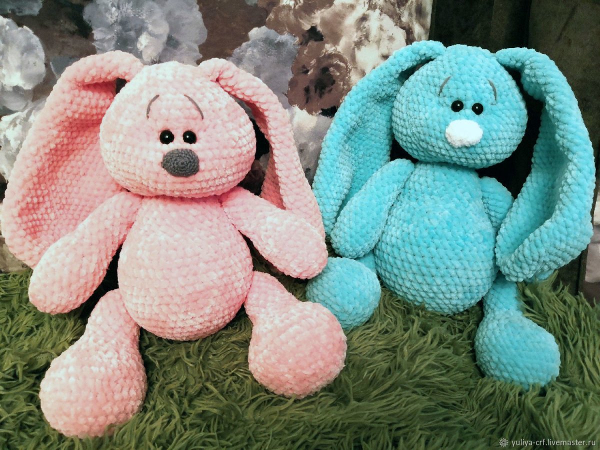 Квадратный заяц амигуруми крючком