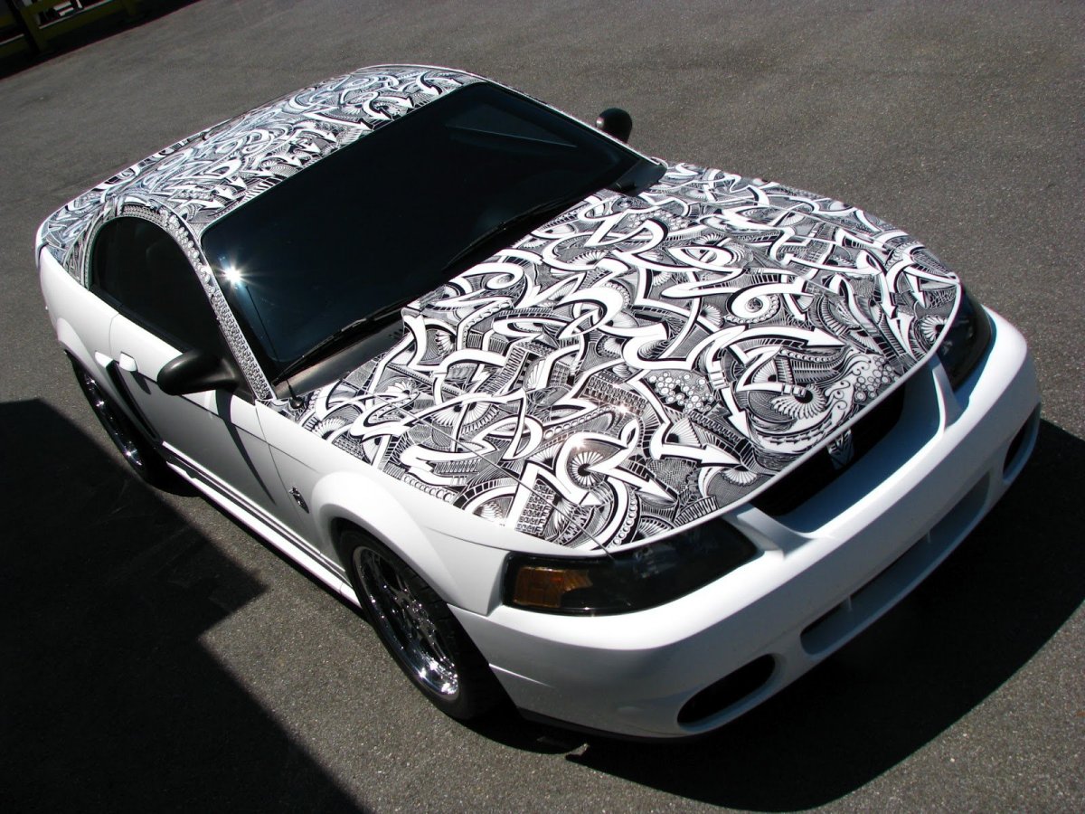 Винил на авто цветы