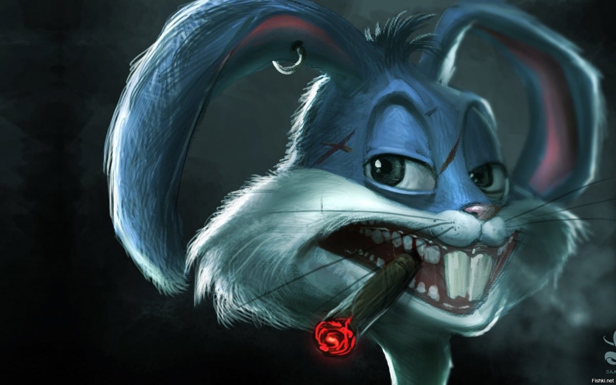 Злой заяц с морковкой