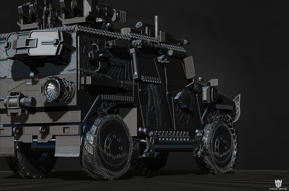 Бронетранспортер в стиле киберпанк