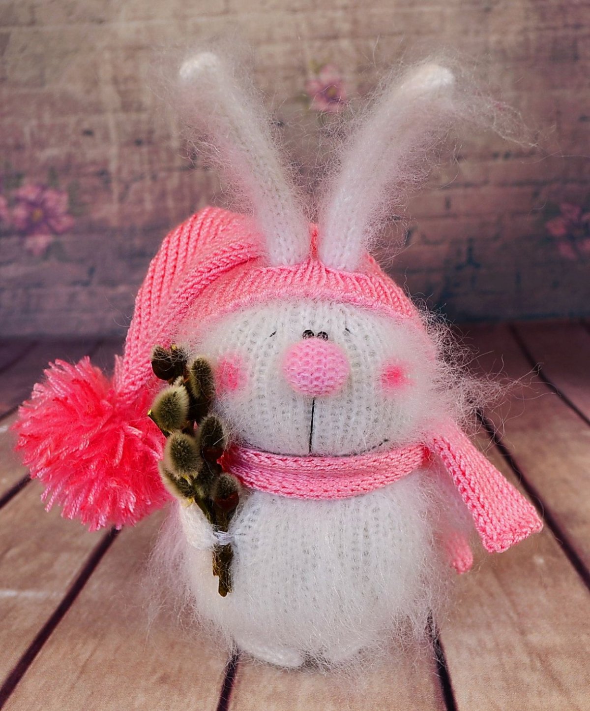 Заяц из мохера спицами мастер класс