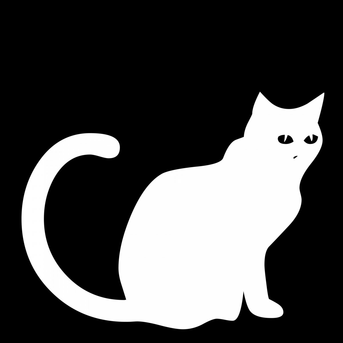 Силуэт Нота на черном фоне