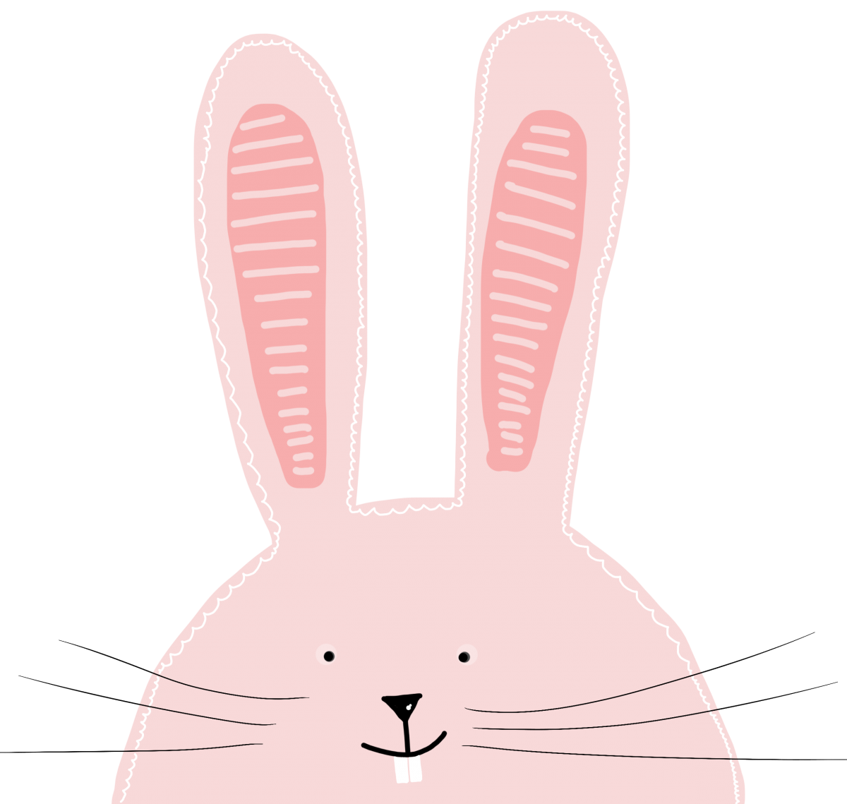 Зайчик с розовыми ушками