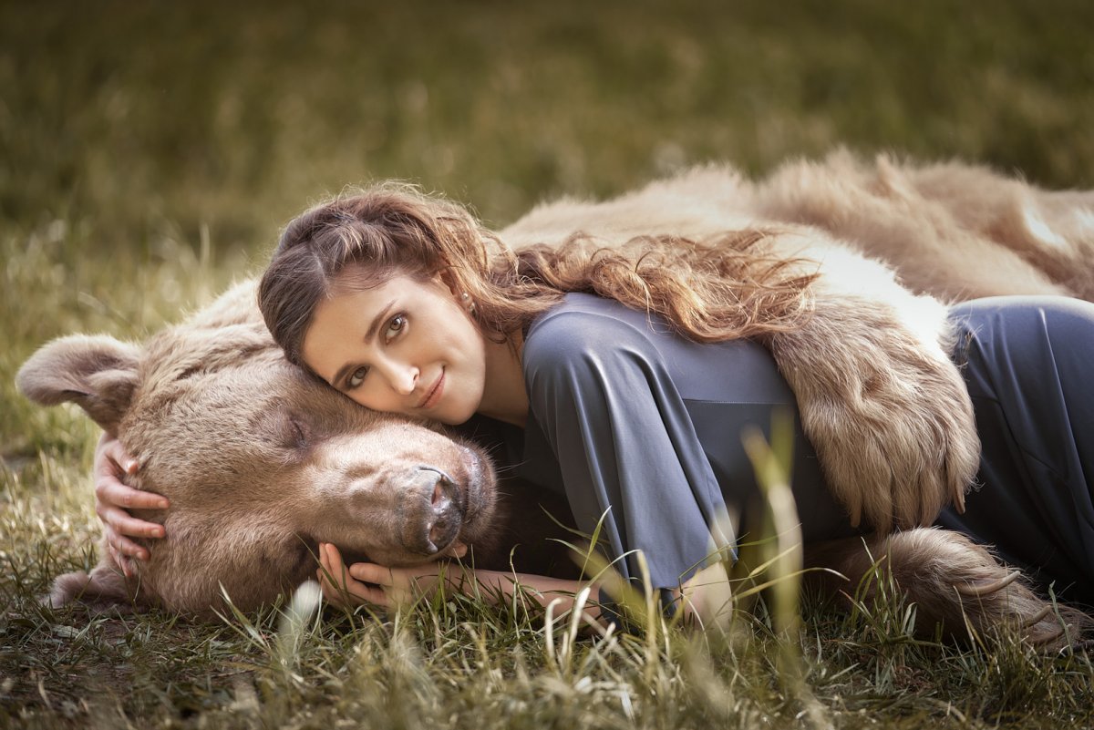 Свадебная фотосессия с медведем