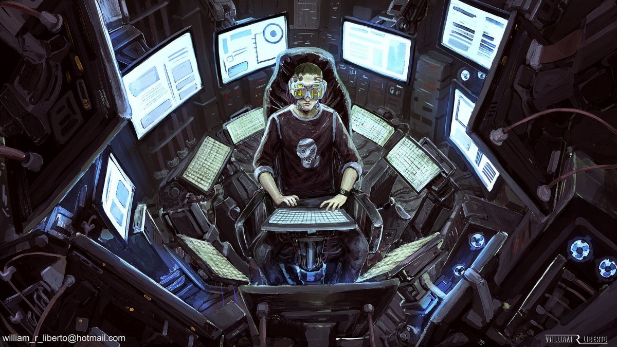 Бизнесмен за ноутбуком