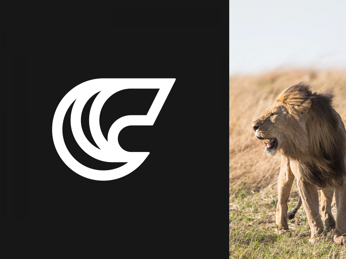 Лев логотип скалиться