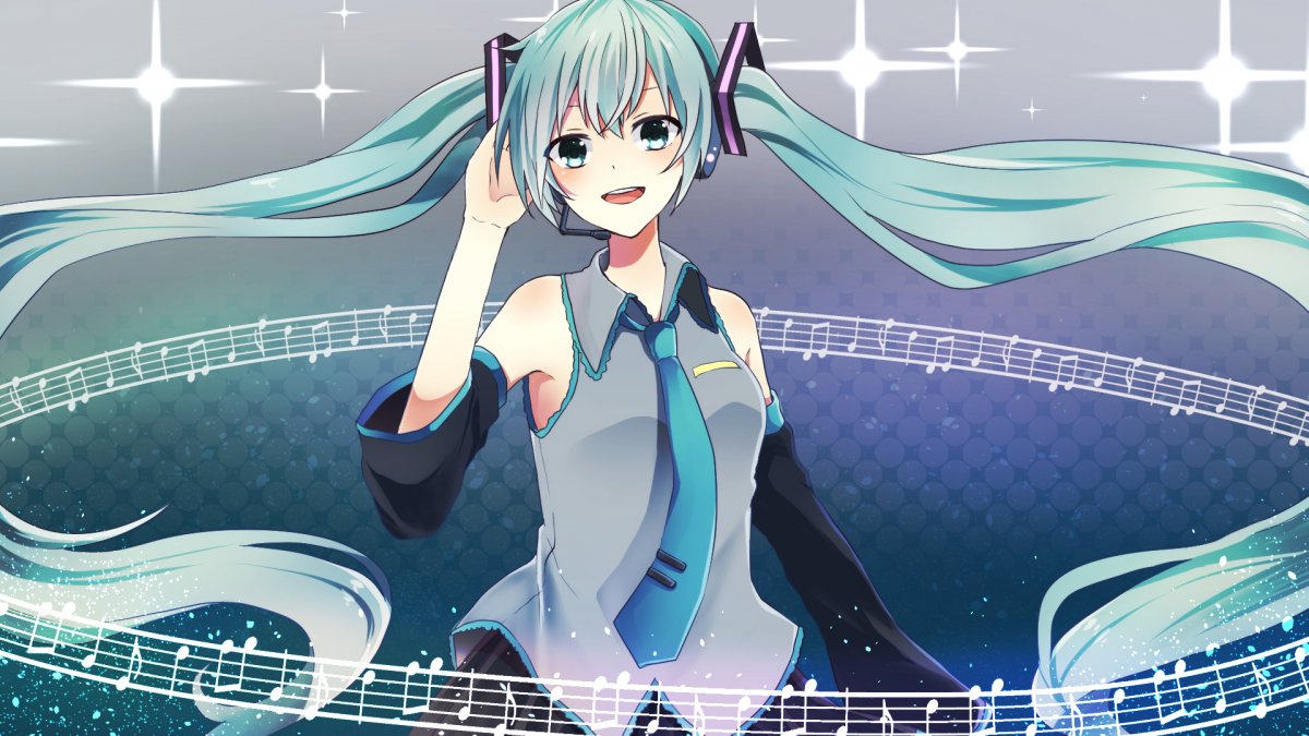 Обои на рабочий стол аниме Мику