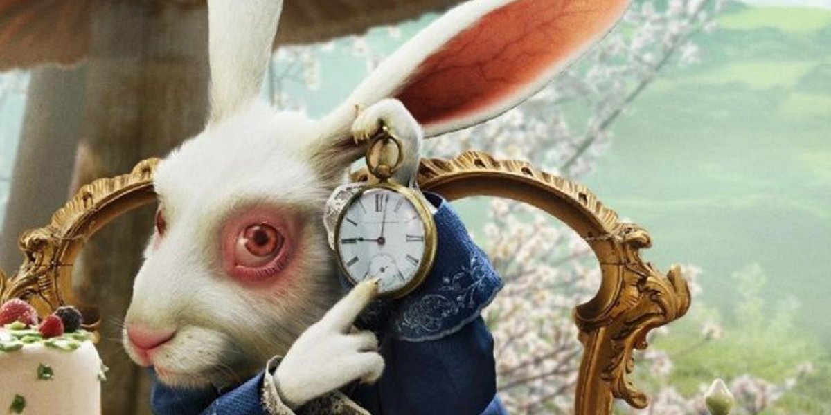 Белый кролик Алиса в стране чудес тату