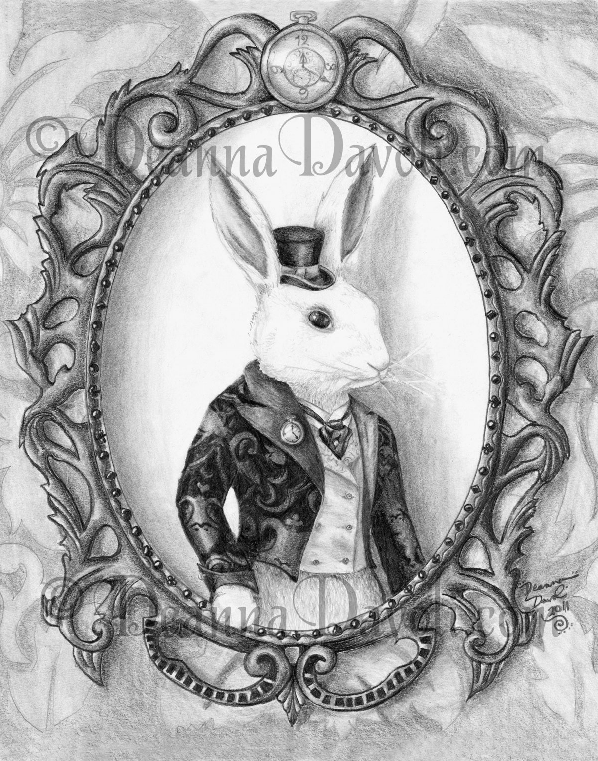 Кролик из Алисы в стране чудес рисунок