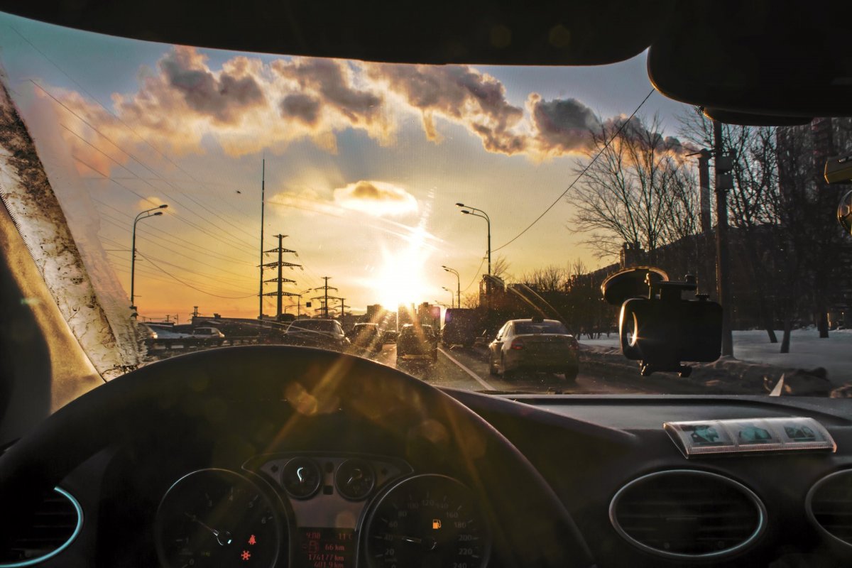 Вид за рулем машины