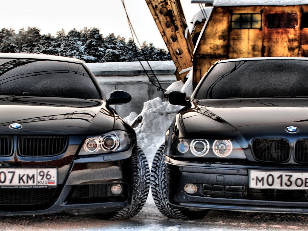 БМВ е39 вместе с БМВ Икс 5