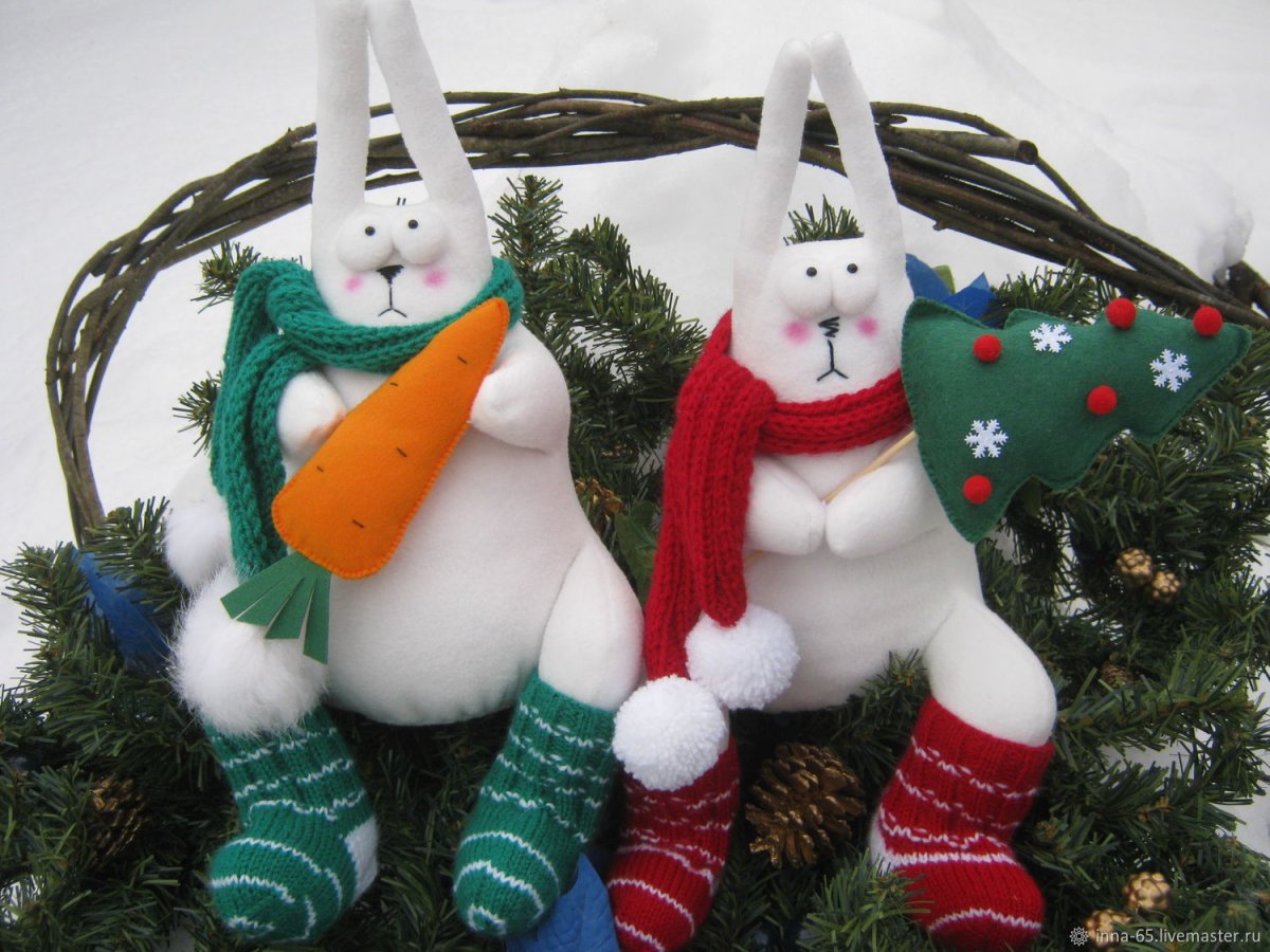 Новогодний заяц поделка в школу