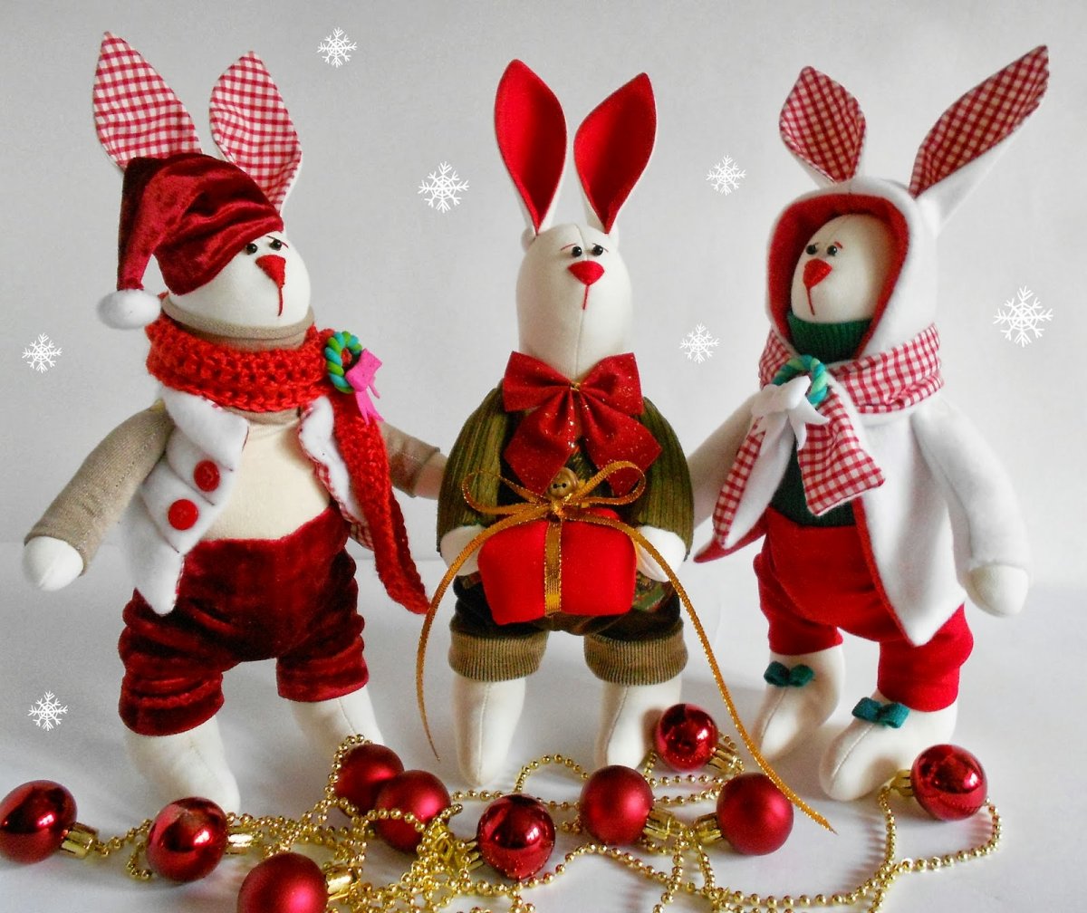 Новогодний заяц игрушка