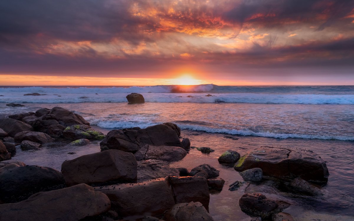 Закат на море фото