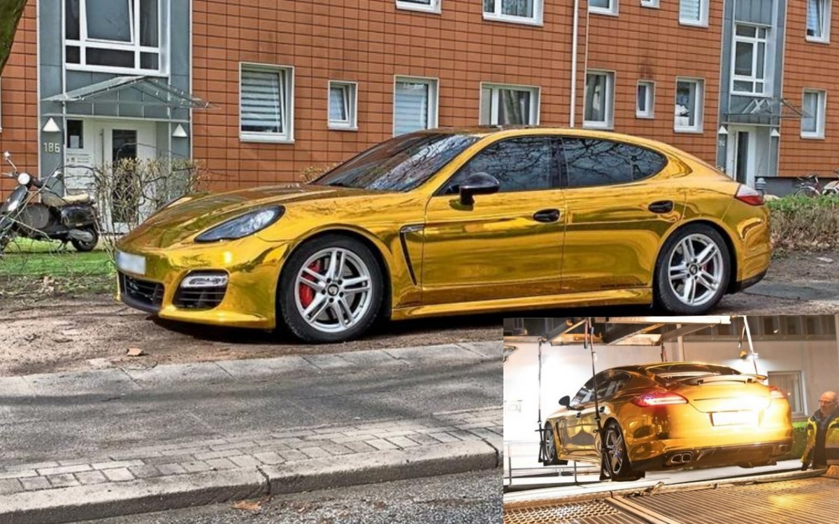 Золотистый Porsche Panamera