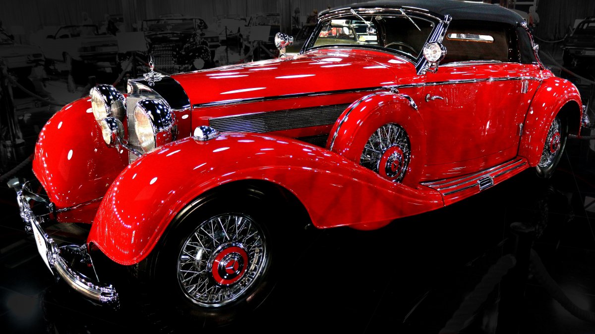 Mercedes Retro Cabriolet 1930 красный