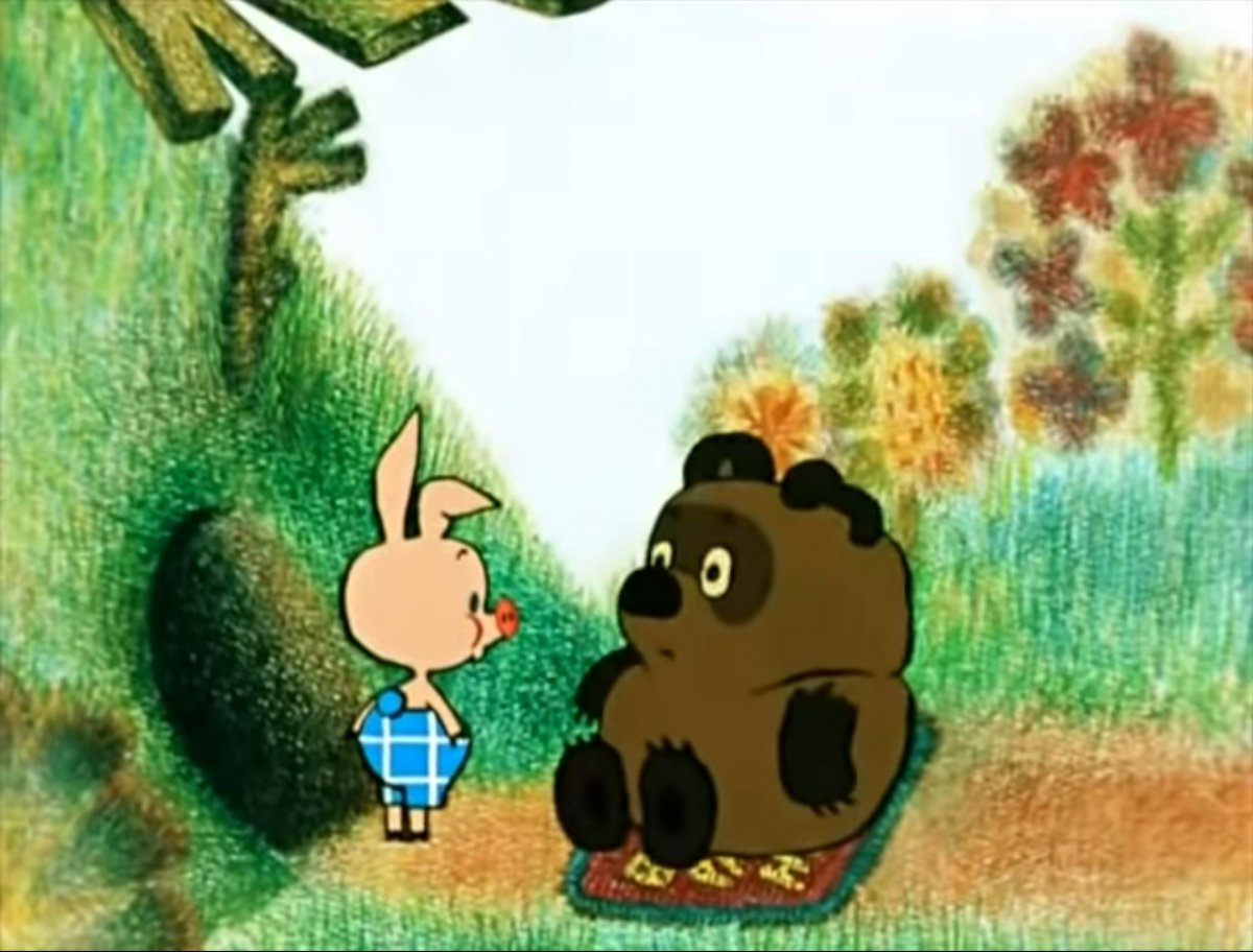 Раскраска винипух и Пятачок