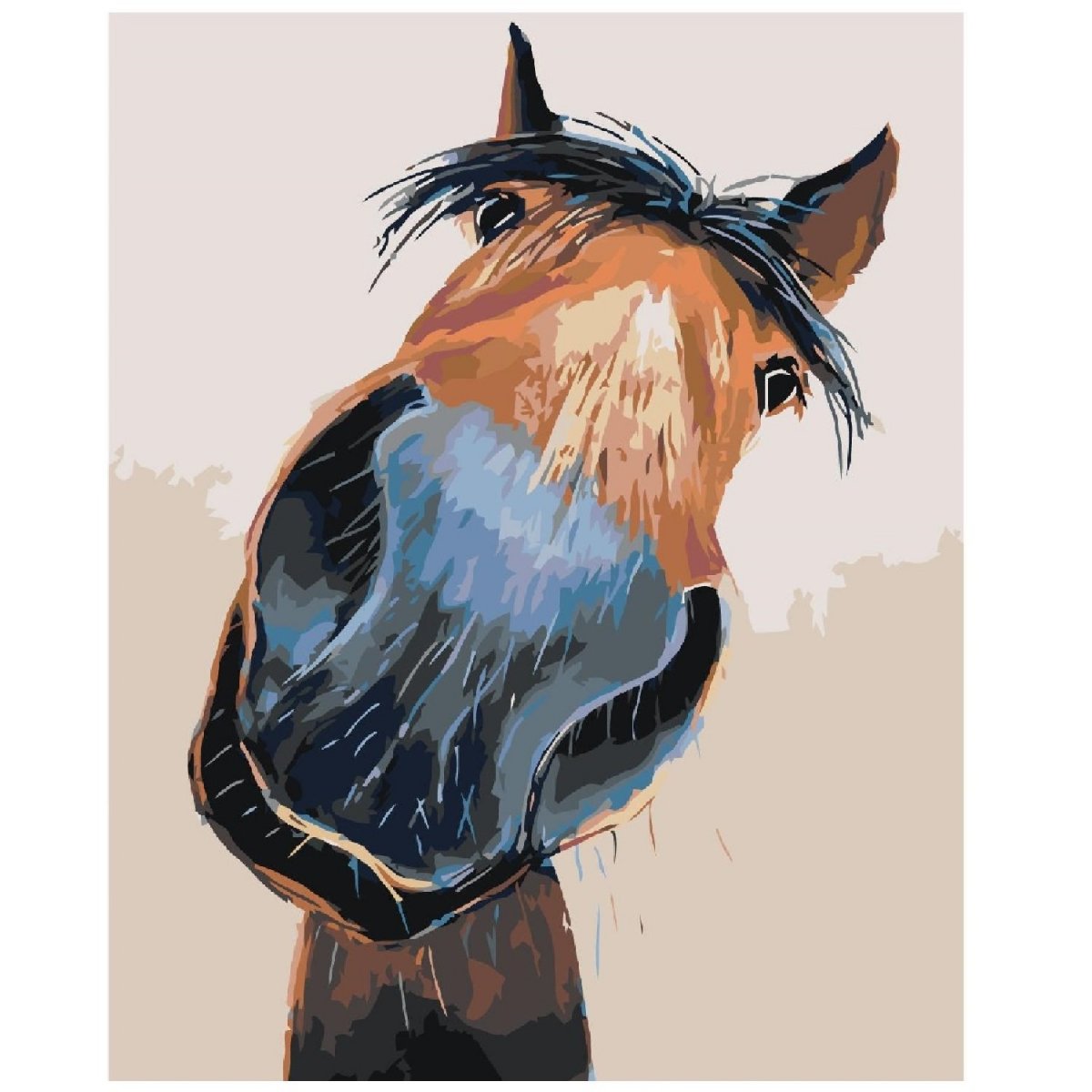 Рисунок красная лошадка смешная