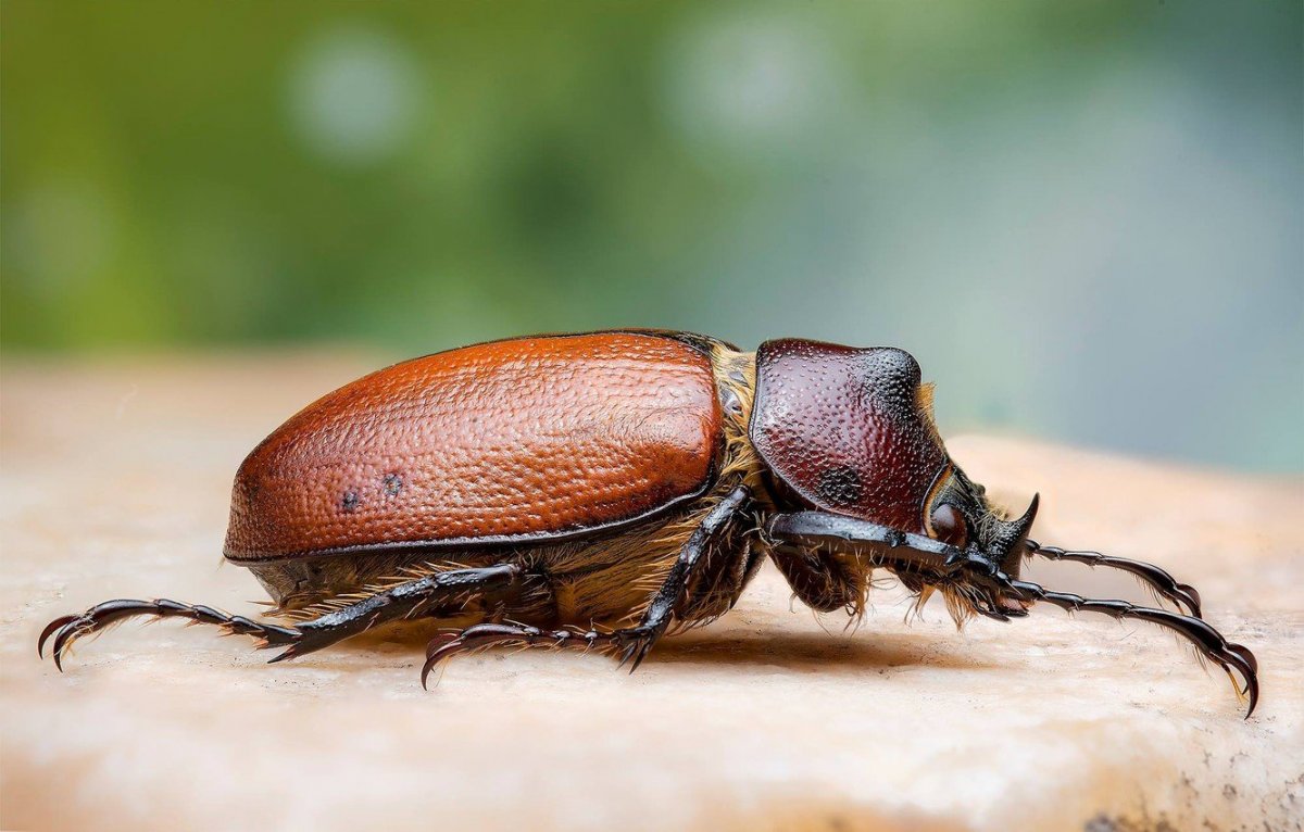Макро разноцветные жуки на ветках