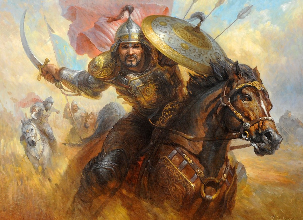 Монголы казахи фэнтези арт портрет