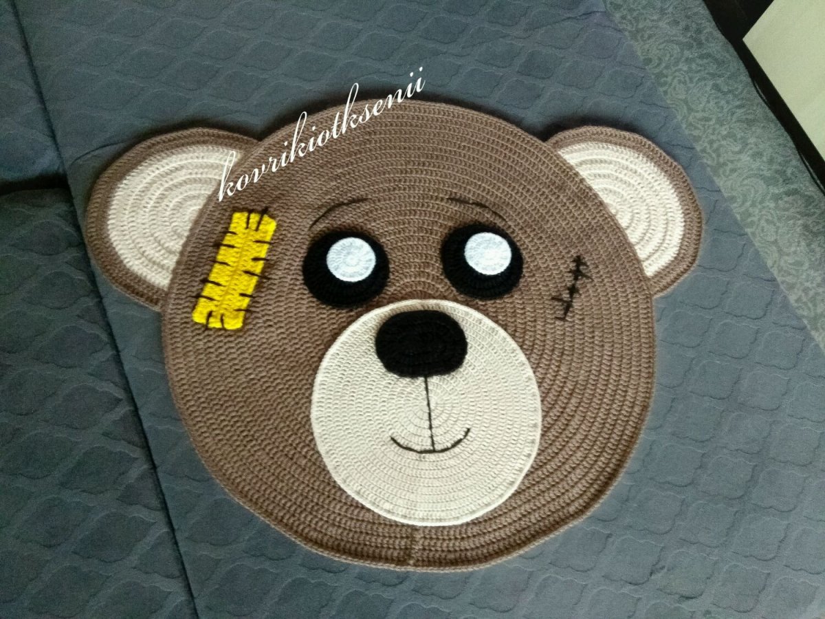 Коврик мишка Тедди крючком