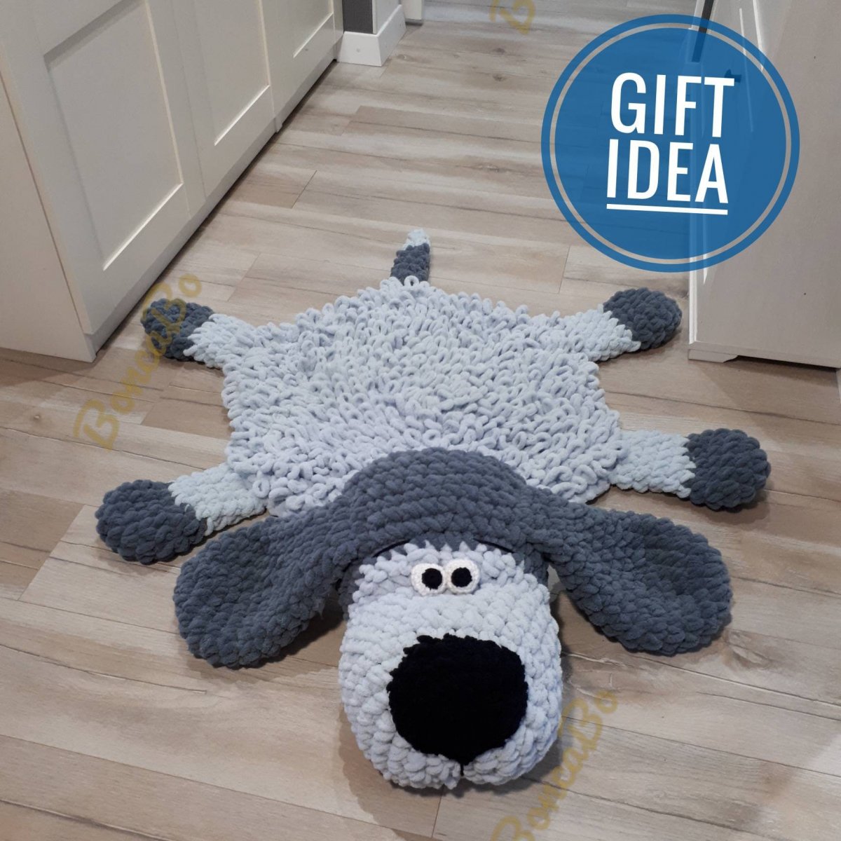 Вязаный плюшевый ковер