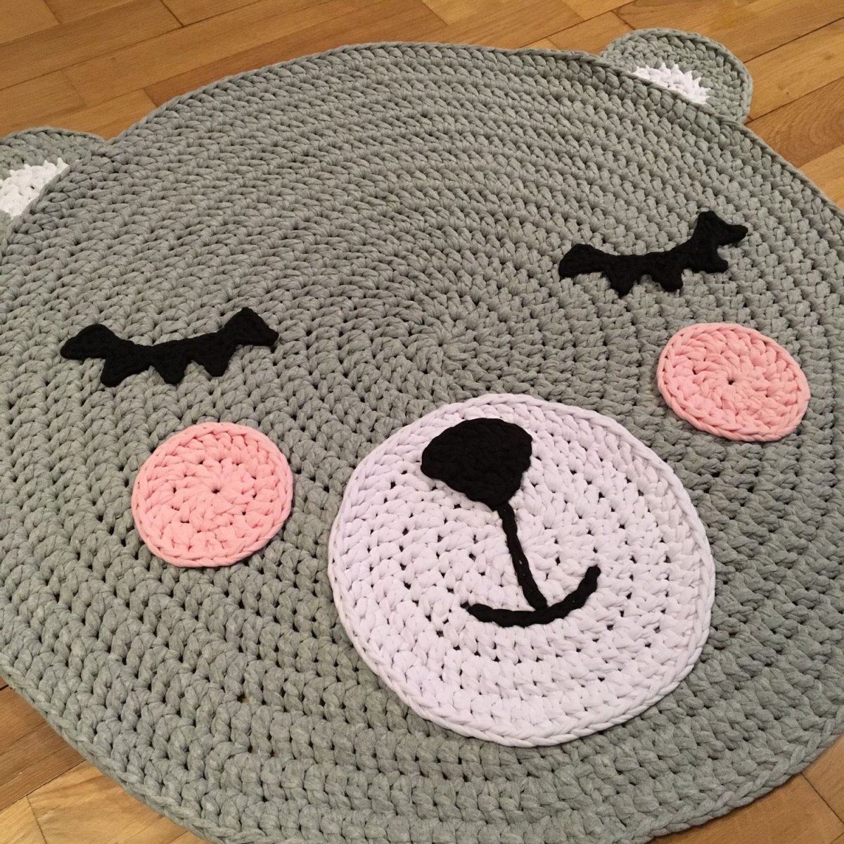 Коврик мишка Тедди крючком