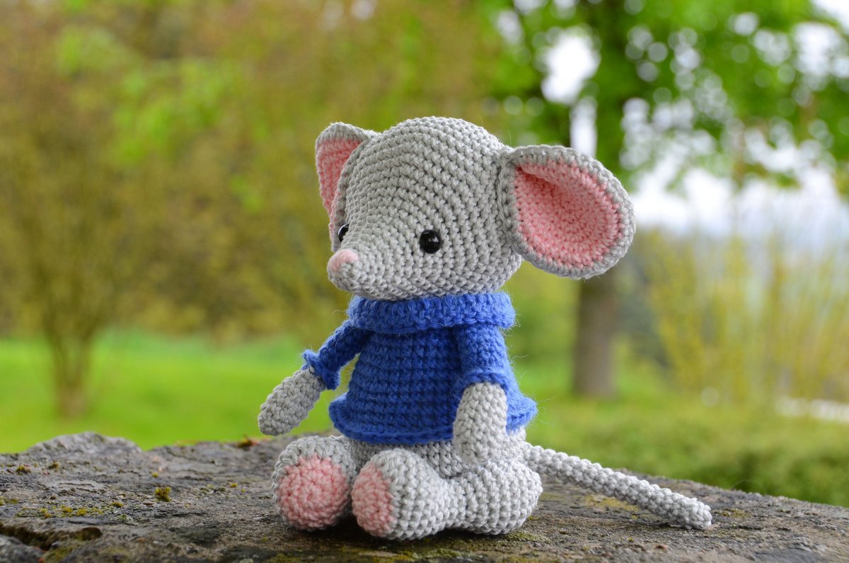 Мышка - кондитер крючком